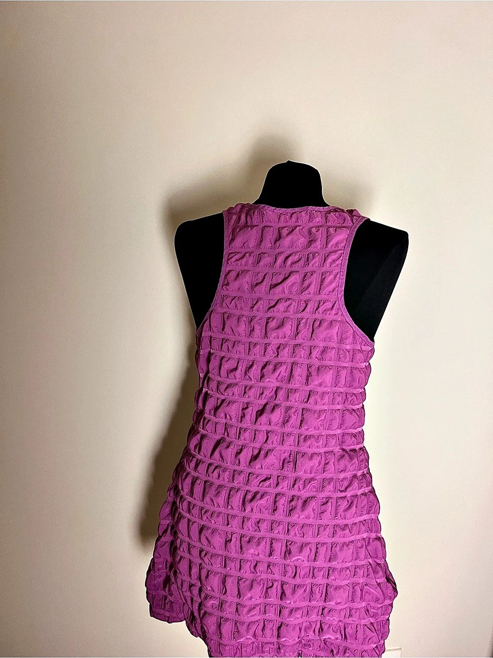 Weekday Purple Mini Dress Ruched M - Picture 3 of 8